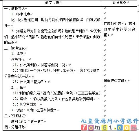 倒数的认识
