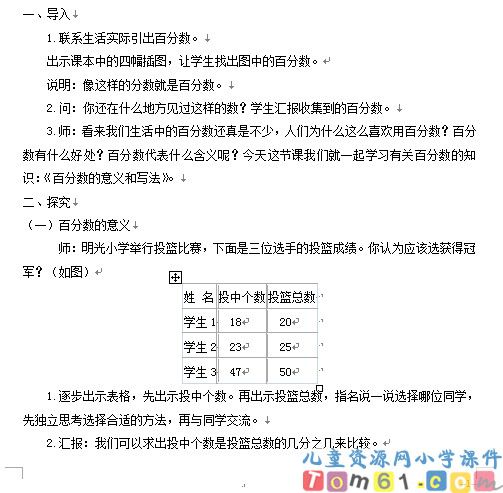 百分数的意义与写法