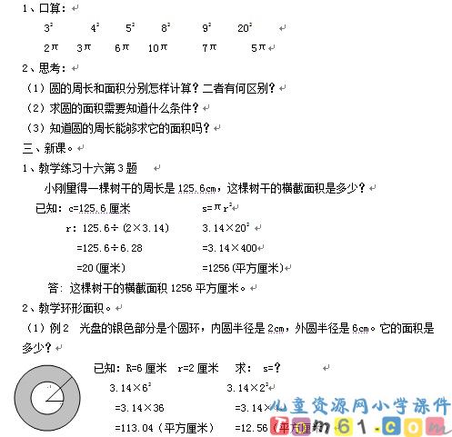 圆的面积