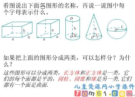 立体图形的复习