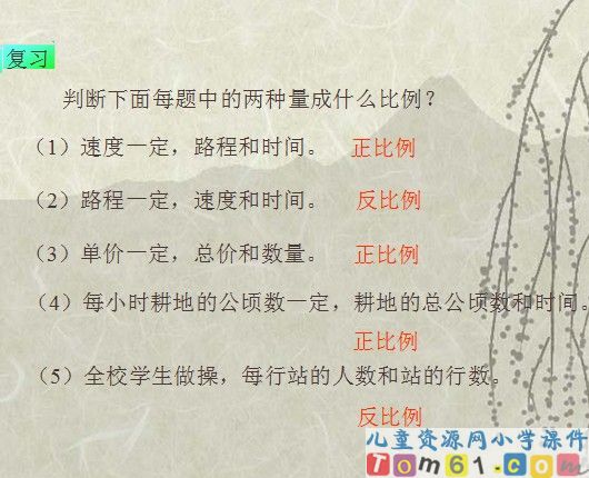 正反比例的应用
