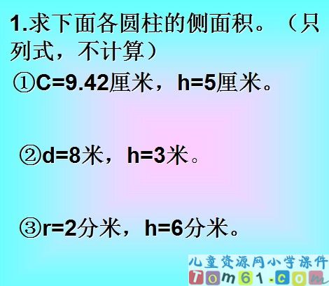 圆柱体的表面积