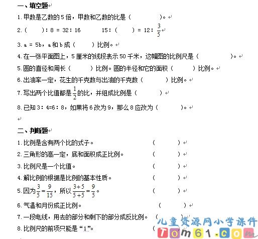人教版小学数学六年级下册试卷