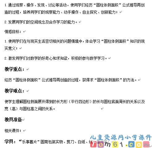 圆柱的表面积