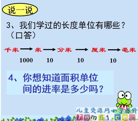 面积单位间的进率
