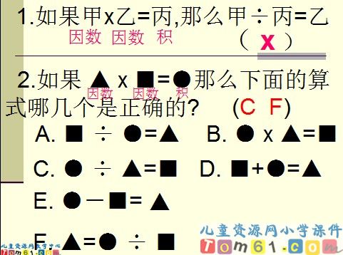 乘除法之间的关系课件