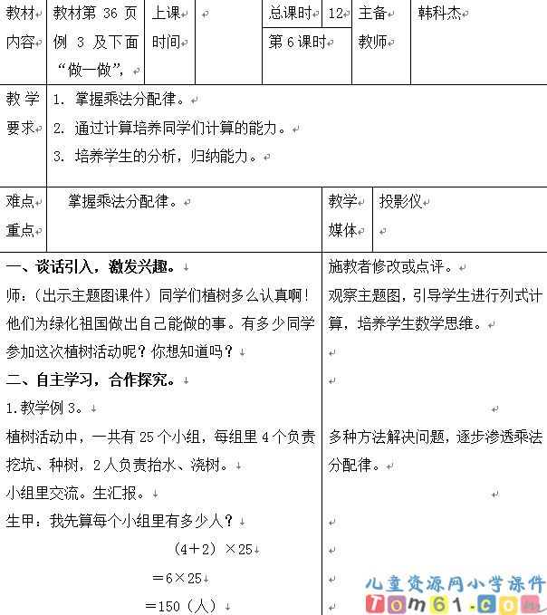 乘法分配律
