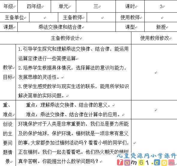 乘法交换律和结合律