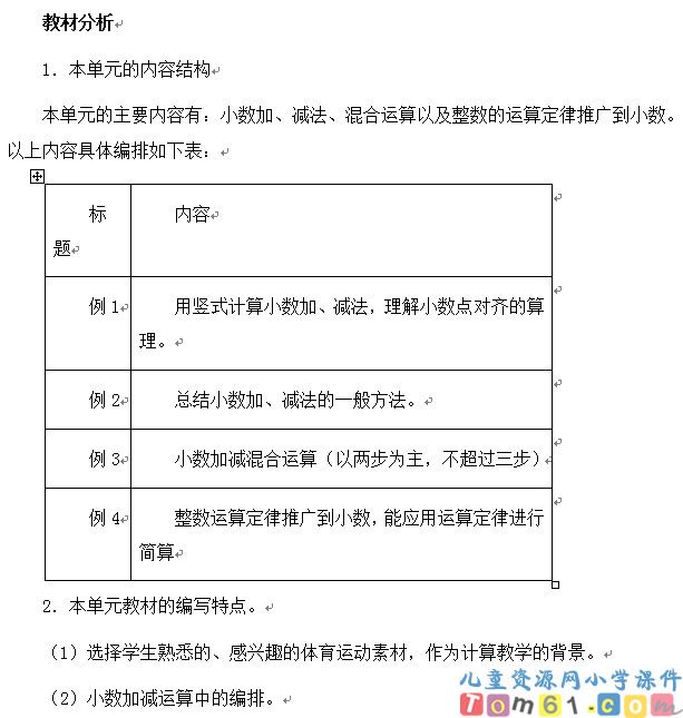 小数的加法和减法