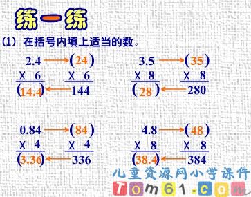 小数乘以整数的意义及计算方法