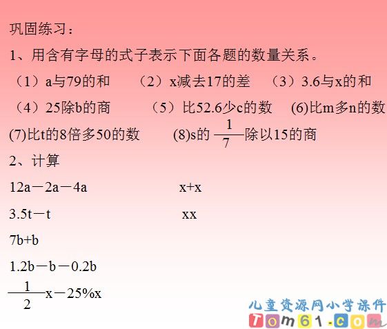 用字母表示数课件25
