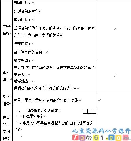 容积和容积单位