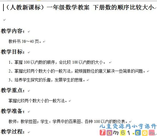 数的顺序比较大小