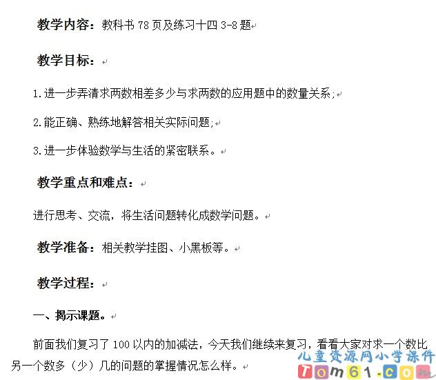 100以内的加法和减法整理和复习