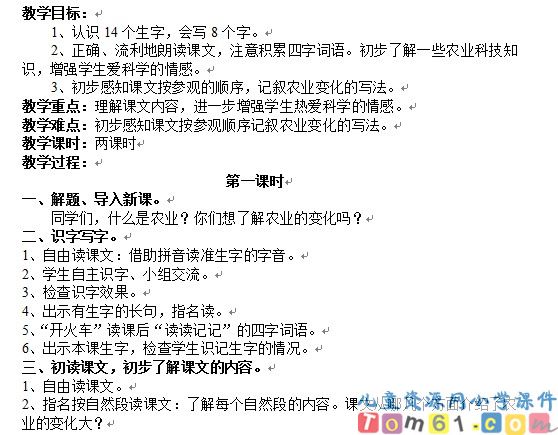 农业的变化真大教案1