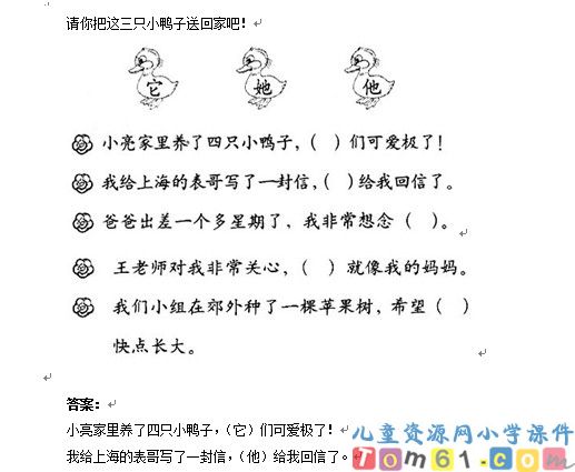 丑小鸭试卷2