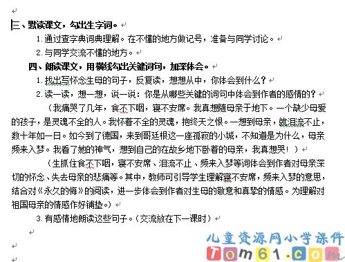 怀念母亲教案3