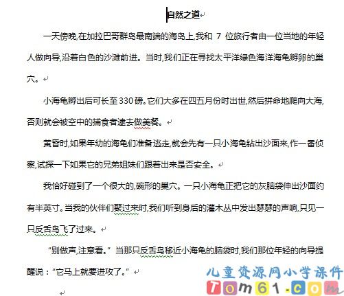 老人与海鸥试卷