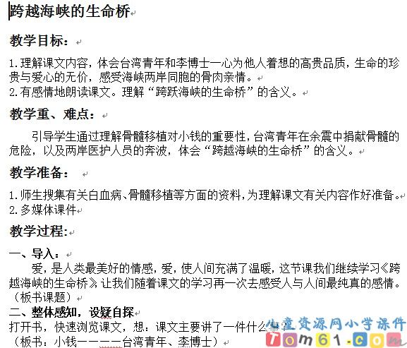 跨越海峡的生命桥