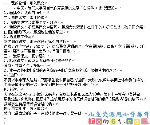 白杨教案1
