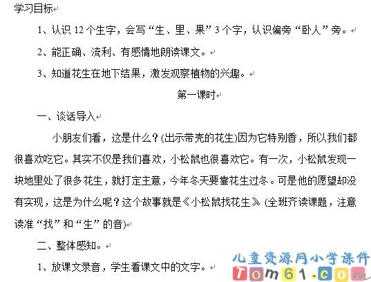 小松鼠找花生教案3