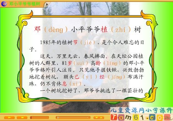 邓小平爷爷植树课件2