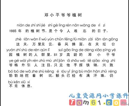 邓小平爷爷植树课件3