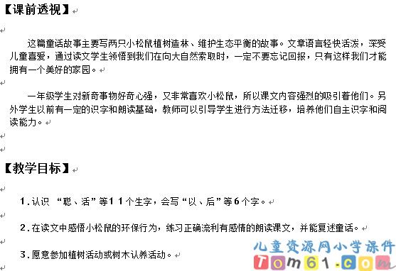 松鼠和松果教案5