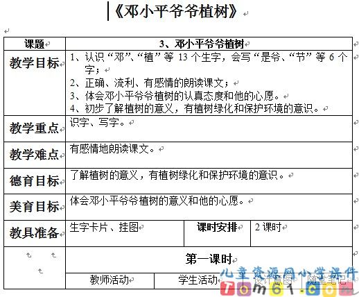邓小平爷爷植树教案1
