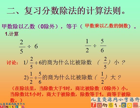 分数除法整理与复习课件