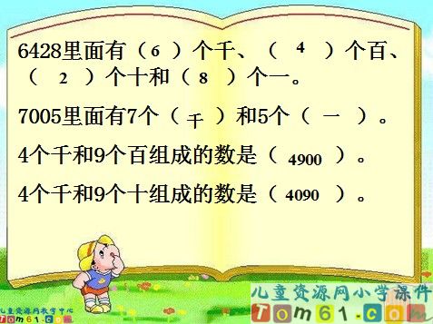 认识几千几百几十几课件3