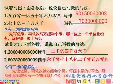 认识含有亿级和万级的数课件
