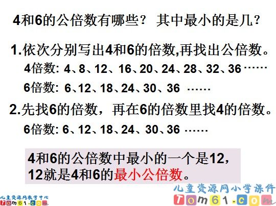 公倍数和最小公倍数课件2