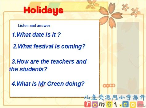 Unit6 Holidays课件1