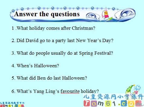 Unit6 Holidays课件7
