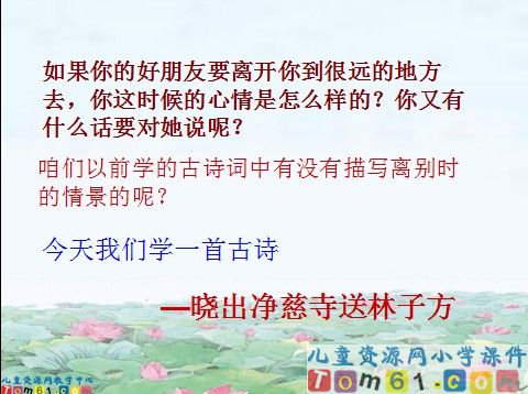 晓出净慈寺送林子方课件3