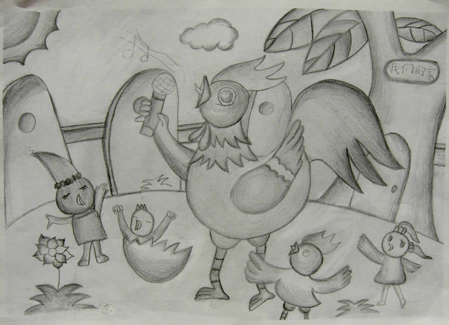 鸡-素描图集