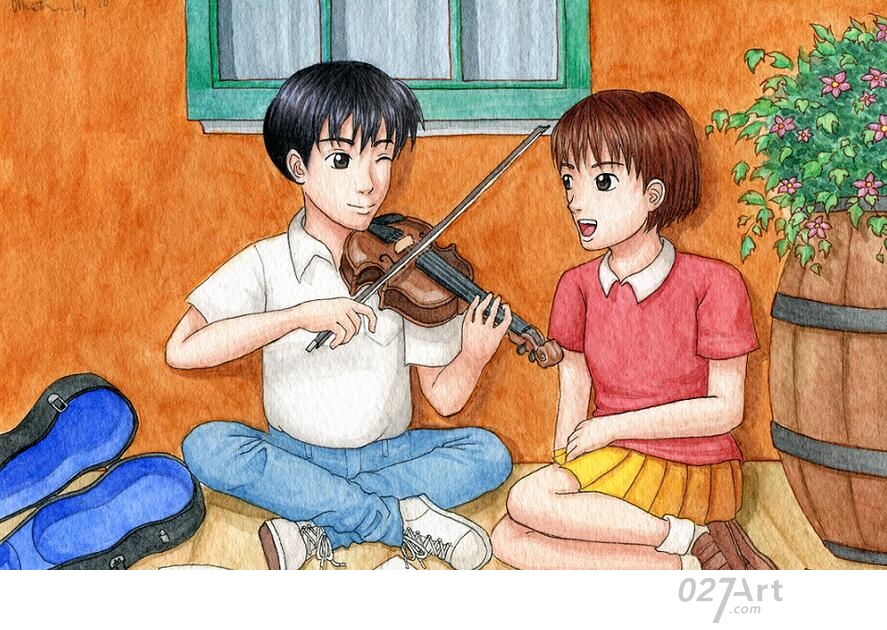 暑假-水彩画图集