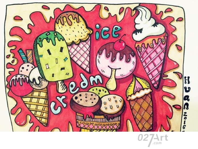 雪糕-水彩画图集