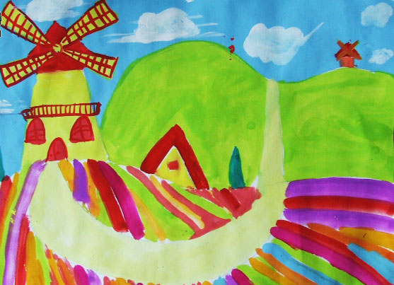 风车-水彩画图集