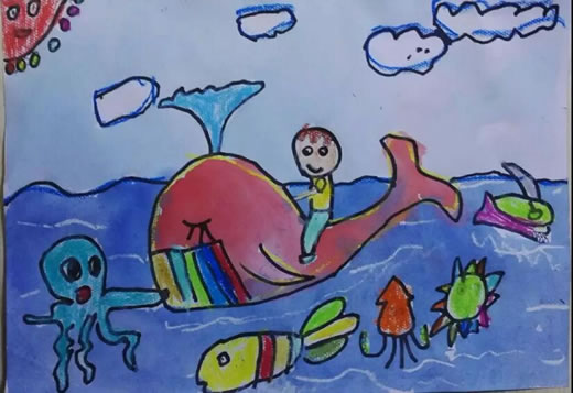 鲸鱼-水彩画图集