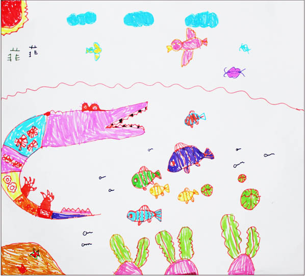 鳄鱼-水彩画图集