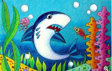 大鲨鱼-蜡笔画图集