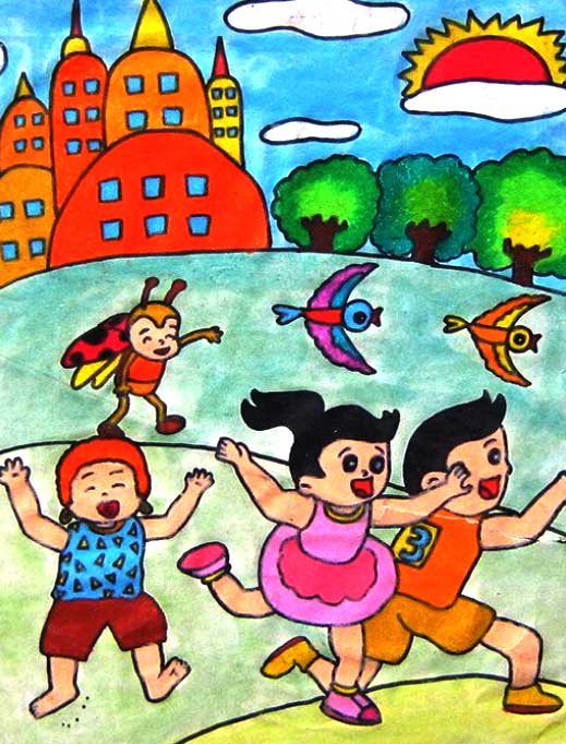 小朋友-蜡笔画图集