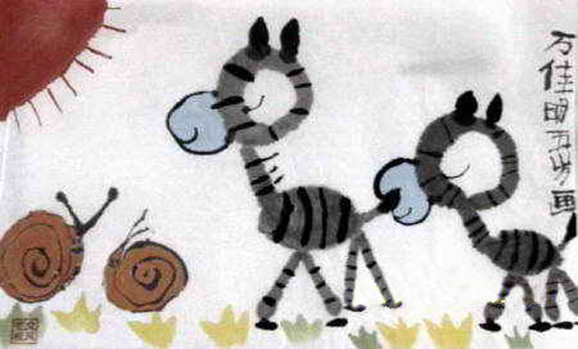 小毛驴-蜡笔画图集