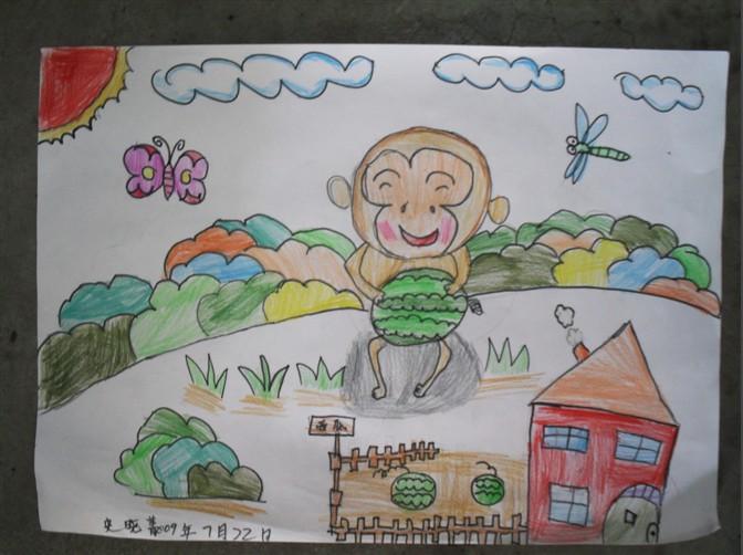 小猴子-蜡笔画图集