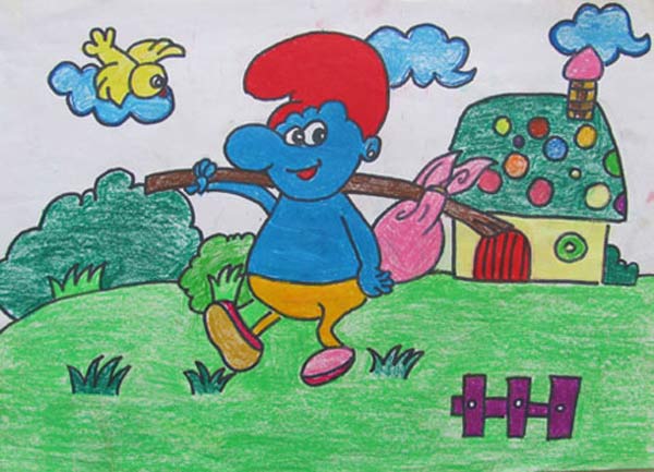 小精灵-蜡笔画图集