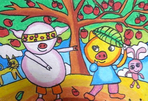 捉迷藏-蜡笔画图集