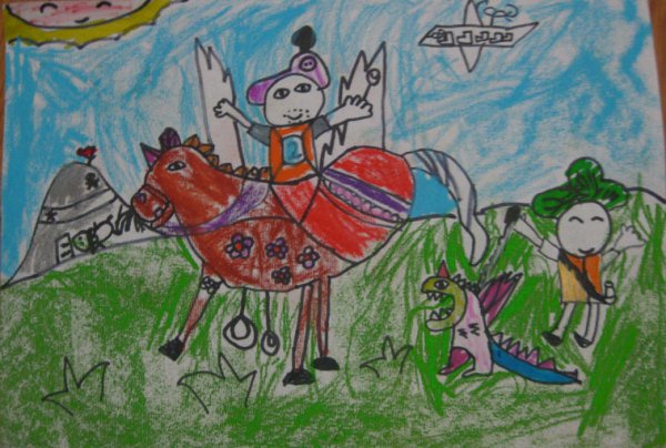 春游-蜡笔画图集