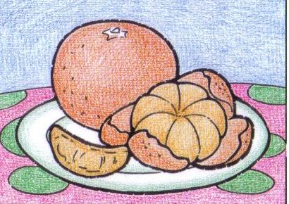 橘子-蜡笔画图集